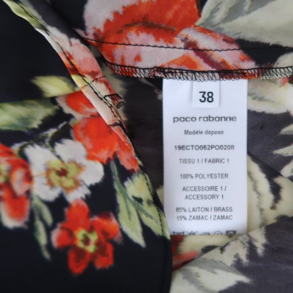 PACO RABANNE Chain trim Floral print tank top F 38 US 6 - Picture 10 of 10